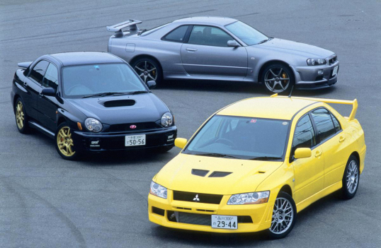 Mitsubishi Lancer Evolution Vii Nissan Skyline Subaru Impreza Wrx